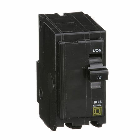 Square D Miniature Circuit Breaker, QO Series, 15A, 2 Pole, 120/240V AC, 10kA at 120/240V AC QO215CP